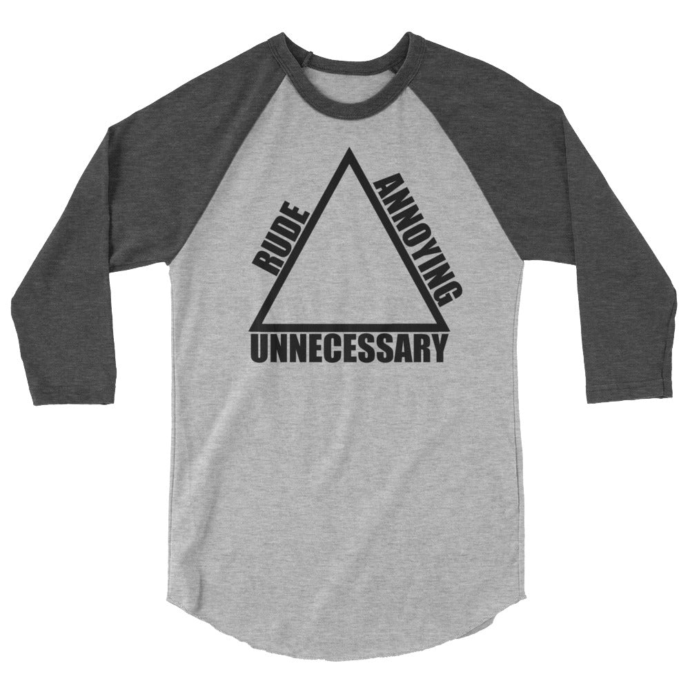 3/4 sleeve Triangle Black Logo