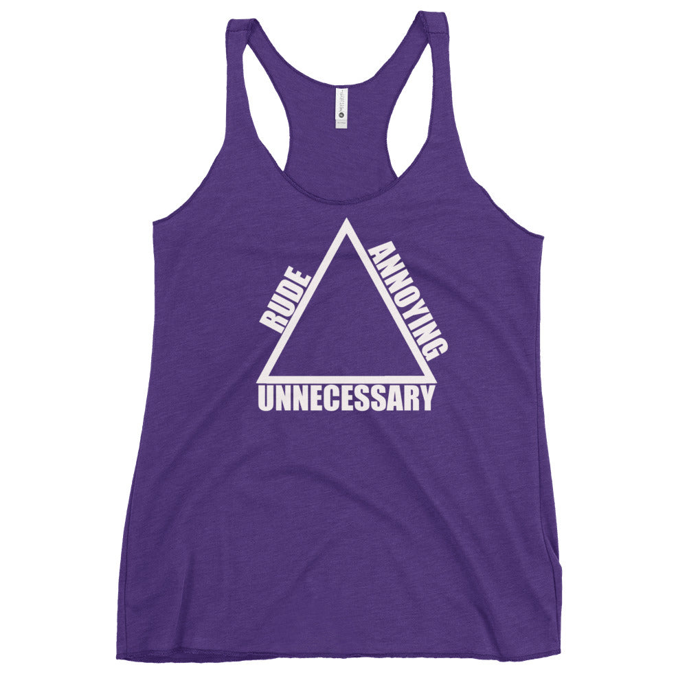 Women's Racerback Tank Triangle White Logo